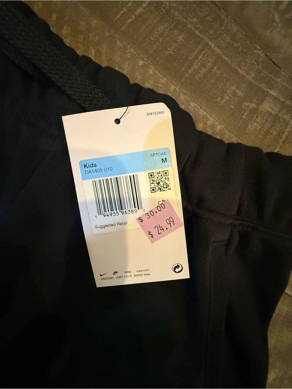 Nike girl’s Black Athletic Shorts with White Logo
